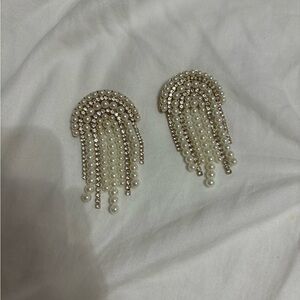 Forever 21 pearl and diamond earrings